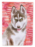 Siberian Husky Grey Love House Flag 28x40 Porch Sleeve Pole Decorative Outside Yard Banner Artwork Wall Hanging, Polyester
