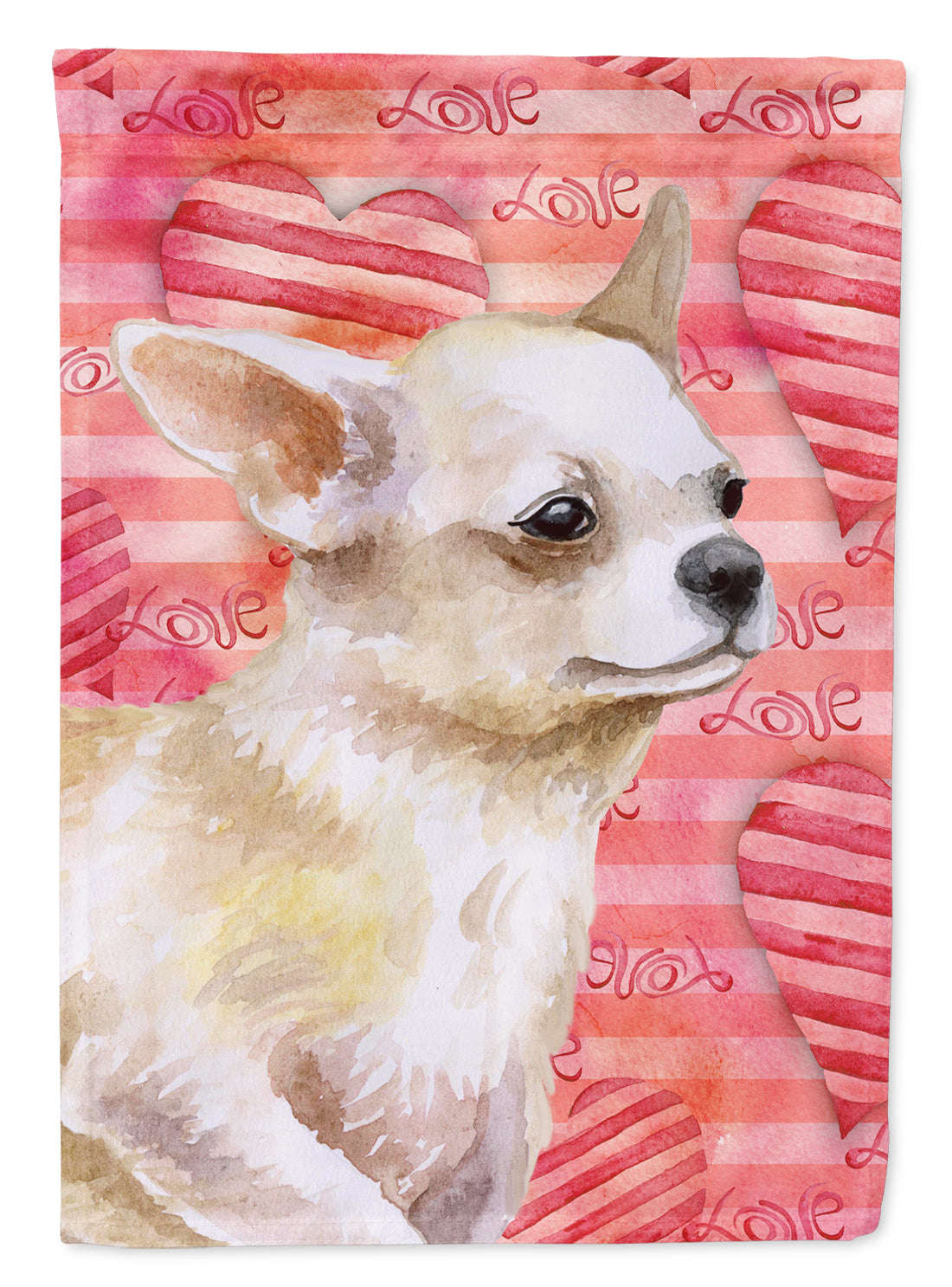 Chihuahua Leg up Love House Flag 28x40 Porch Sleeve Pole Decorative Outside Yard Banner Artwork Wall Hanging, Polyester
