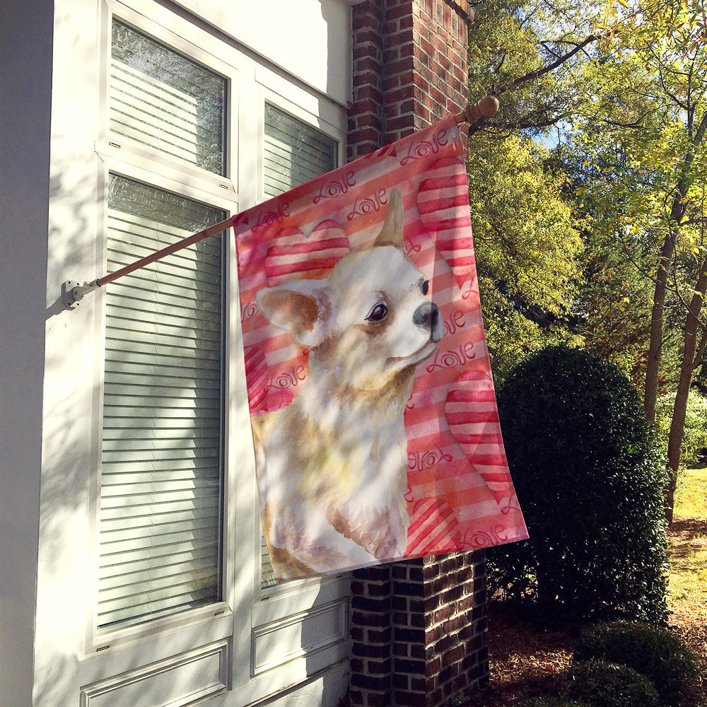 Chihuahua Leg up Love House Flag 28x40 Porch Sleeve Pole Decorative Outside Yard Banner Artwork Wall Hanging, Polyester
