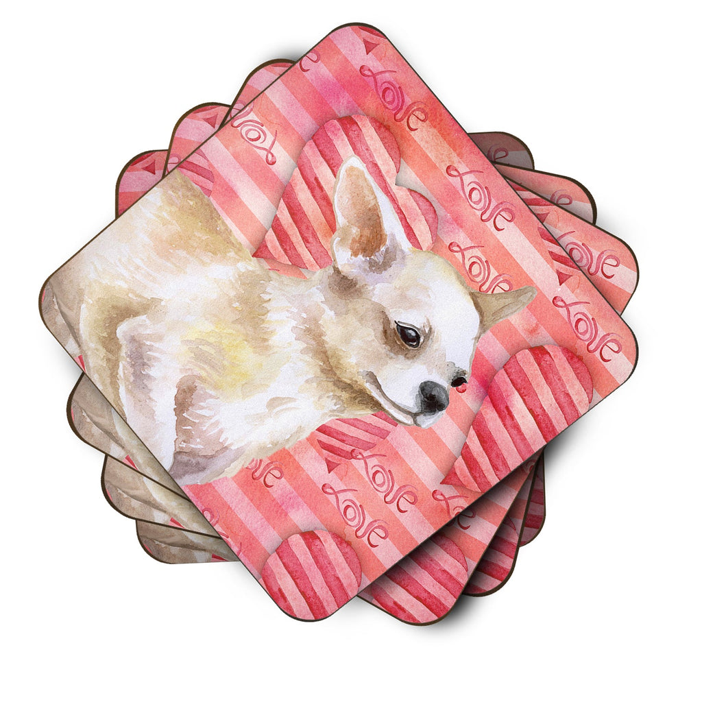 Chihuahua Leg up Love Foam Coasters Set of 4 Cup Coasters for Indoor Outdoor, Tabletop Protection, Anti Slip, Mouse pad Material