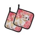 Chihuahua Leg up Love Pot Holder Set of 2 Heat Resistant Quilted Hot Pads 7.5 x 7.5 Inch, Insulated Kitchen Trivets for Cooking & Baking