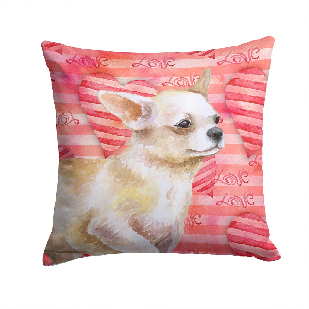 Chihuahua Leg up Love Decorative Throw Pillow 14x14 Indoor Outdoor Accent Cushion, Fabric Cover with Insert for Sofa, Bed, Porch & Living Room