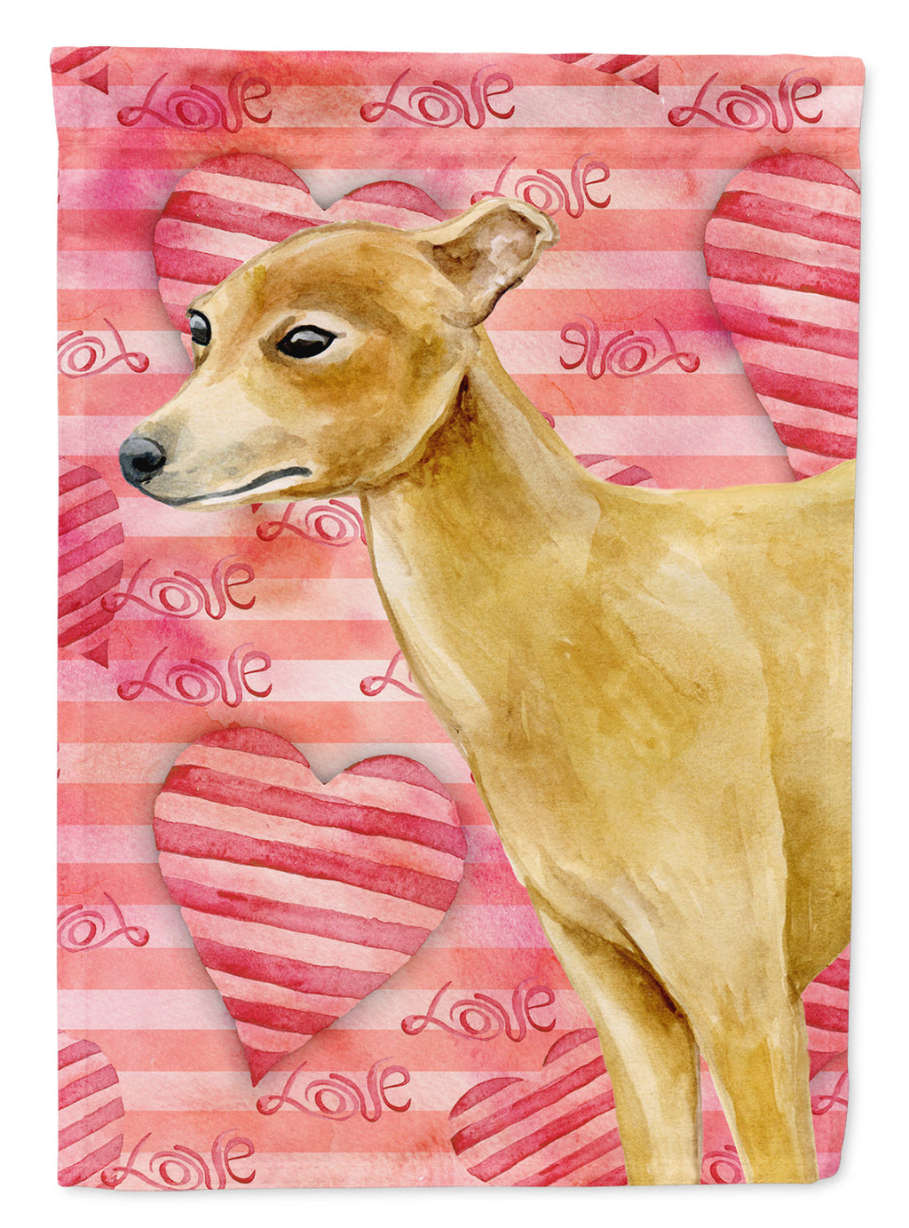 Italian Greyhound Love House Flag 28x40 Porch Sleeve Pole Decorative Outside Yard Banner Artwork Wall Hanging, Polyester
