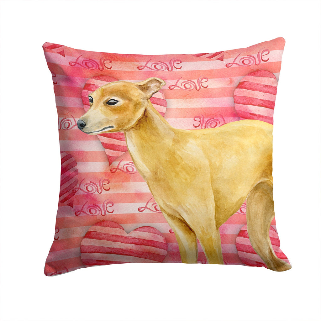 Italian Greyhound Love Decorative Throw Pillow 14x14 Indoor Outdoor Accent Cushion, Fabric Cover with Insert for Sofa, Bed, Porch & Living Room
