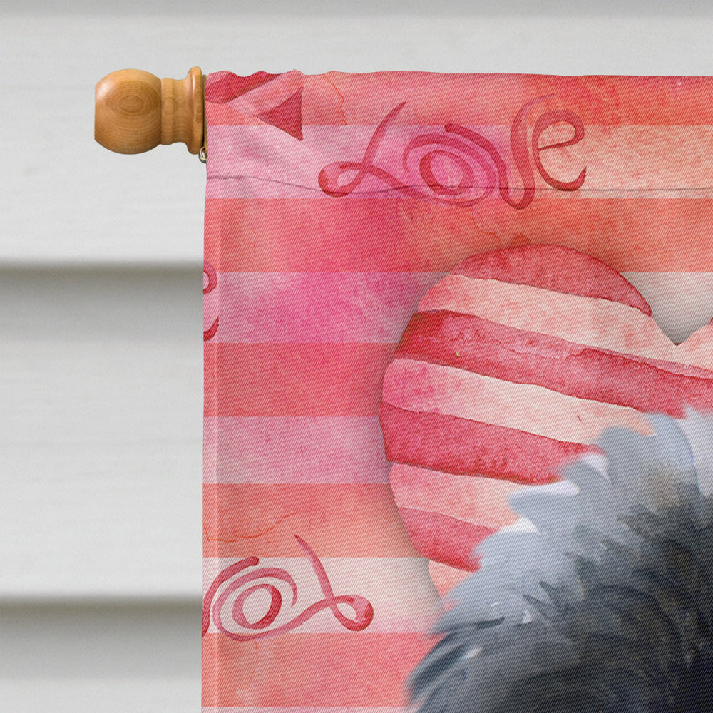 Newfoundland Puppy Love House Flag 28x40 Porch Sleeve Pole Decorative Outside Yard Banner Artwork Wall Hanging, Polyester