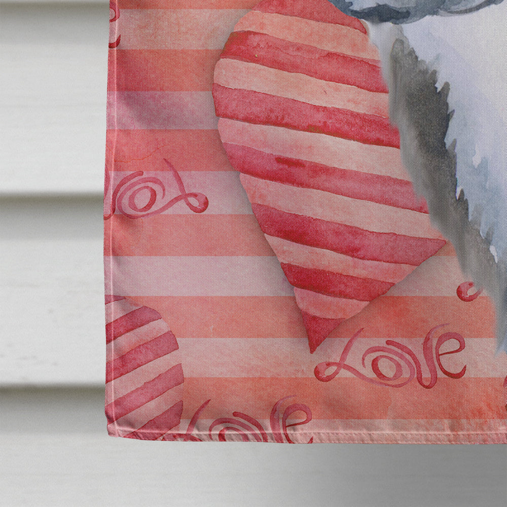 Newfoundland Puppy Love House Flag 28x40 Porch Sleeve Pole Decorative Outside Yard Banner Artwork Wall Hanging, Polyester