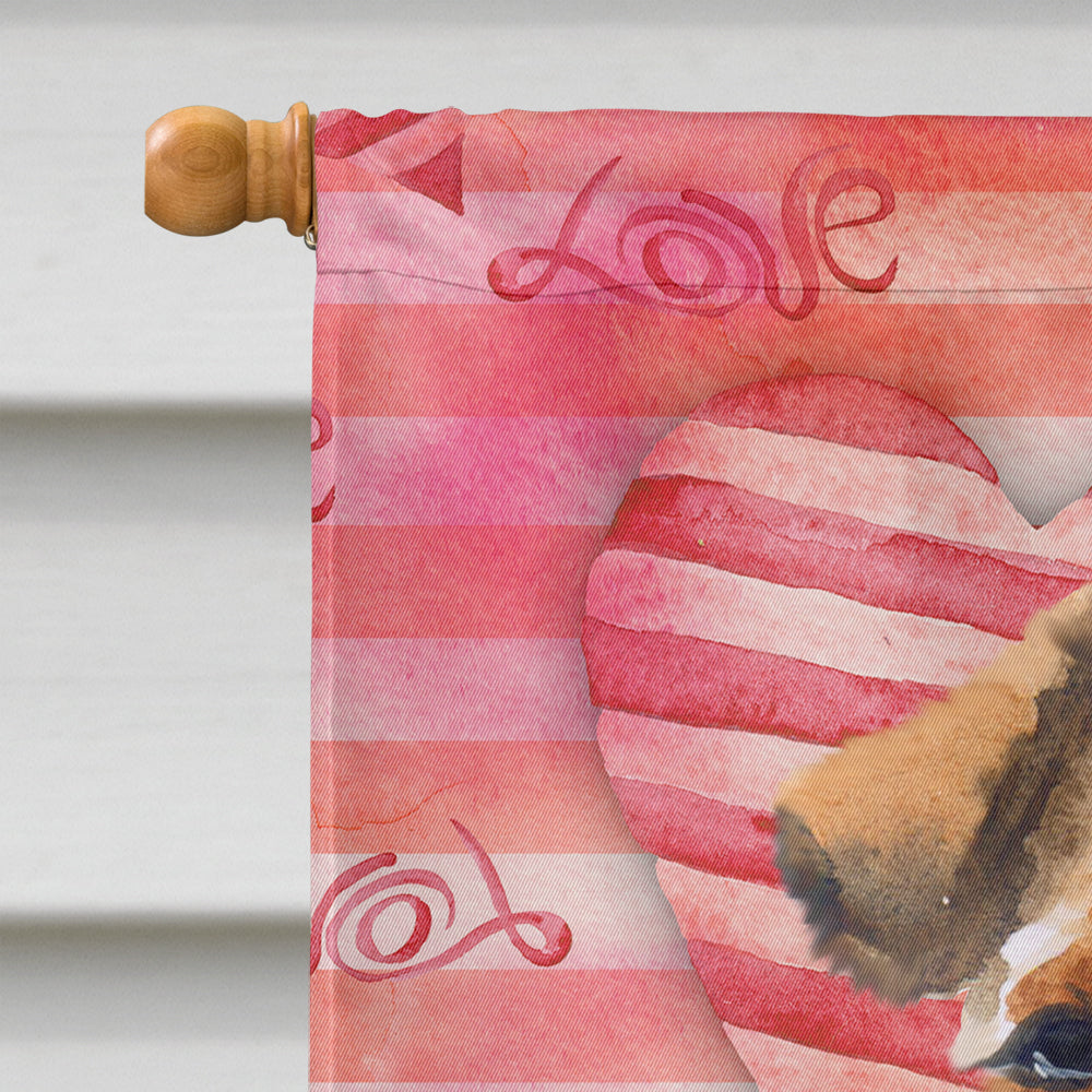 Welsh Terrier Love House Flag 28x40 Porch Sleeve Pole Decorative Outside Yard Banner Artwork Wall Hanging, Polyester