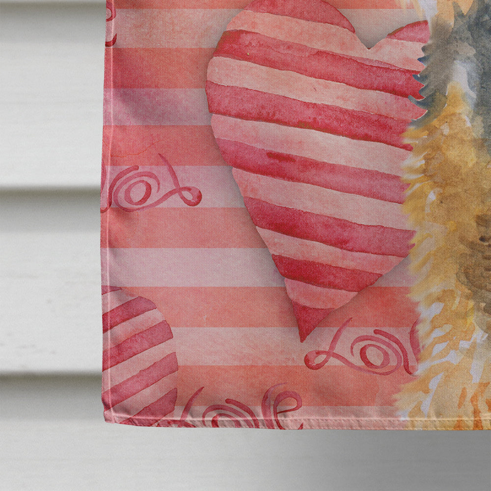 Welsh Terrier Love House Flag 28x40 Porch Sleeve Pole Decorative Outside Yard Banner Artwork Wall Hanging, Polyester