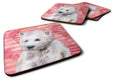 Westie Love Foam Coasters Set of 4 Cup Coasters for Indoor Outdoor, Tabletop Protection, Anti Slip, Mouse pad Material