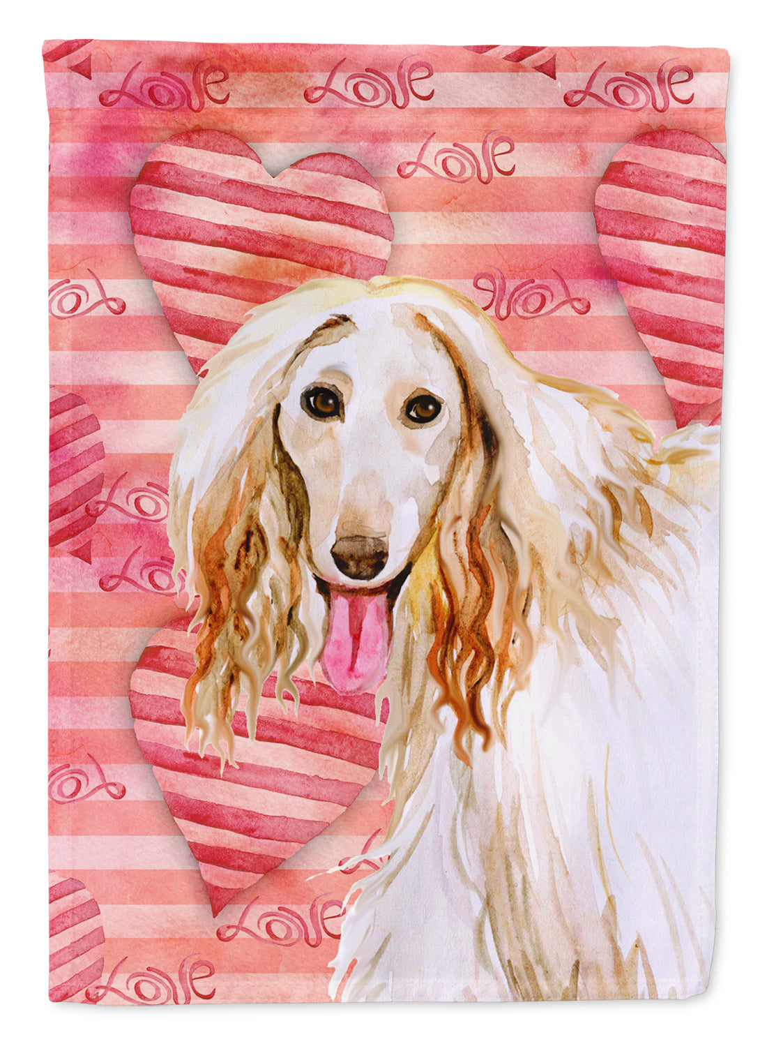 Afghan Hound Love House Flag 28x40 Porch Sleeve Pole Decorative Outside Yard Banner Artwork Wall Hanging, Polyester