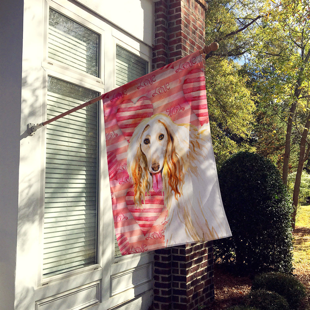 Afghan Hound Love House Flag 28x40 Porch Sleeve Pole Decorative Outside Yard Banner Artwork Wall Hanging, Polyester