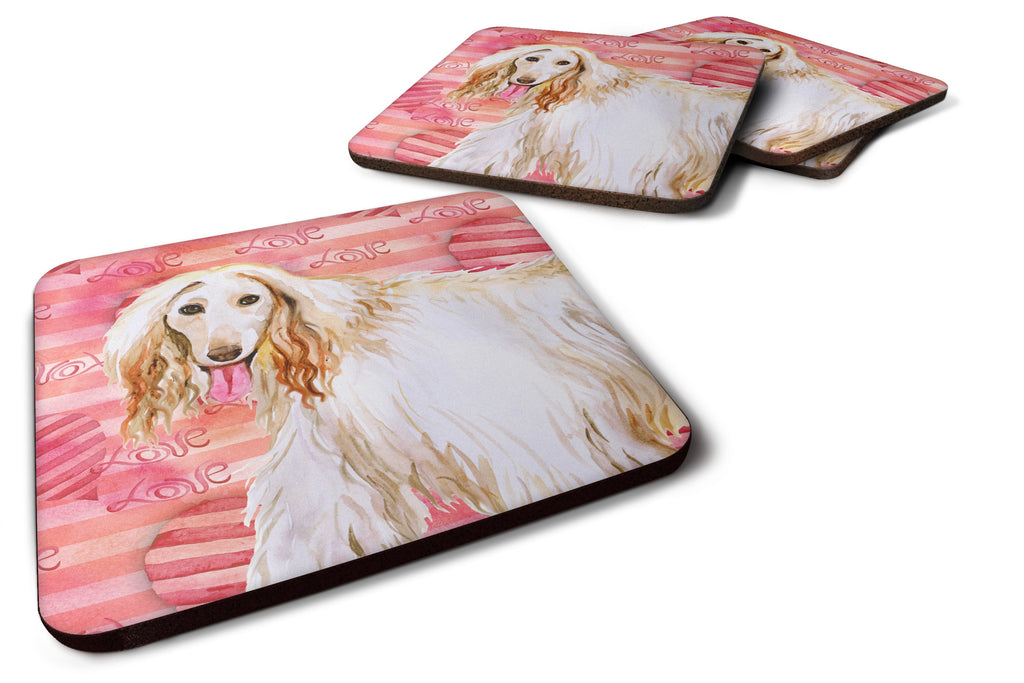 Afghan Hound Love Foam Coasters Set of 4 Cup Coasters for Indoor Outdoor, Tabletop Protection, Anti Slip, Mouse pad Material