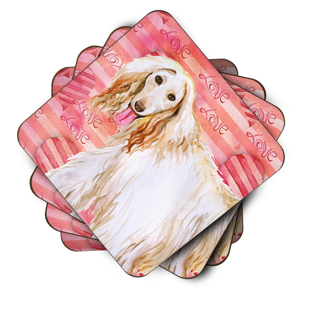 Afghan Hound Love Foam Coasters Set of 4 Cup Coasters for Indoor Outdoor, Tabletop Protection, Anti Slip, Mouse pad Material