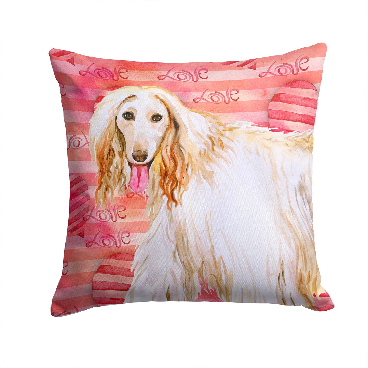 Afghan Hound Love Decorative Throw Pillow 14x14 Indoor Outdoor Accent Cushion, Fabric Cover with Insert for Sofa, Bed, Porch & Living Room