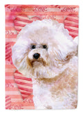 Bichon Frise #2 Love House Flag 28x40 Porch Sleeve Pole Decorative Outside Yard Banner Artwork Wall Hanging, Polyester