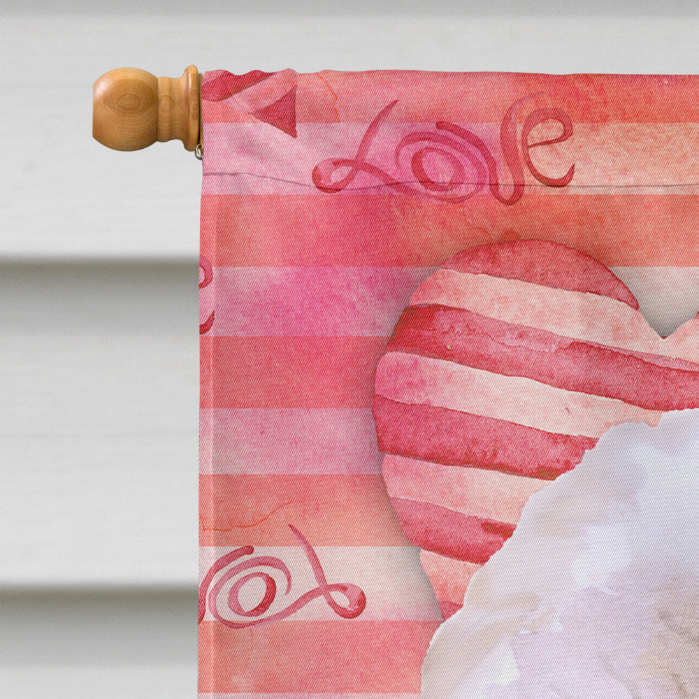 Bichon Frise #2 Love House Flag 28x40 Porch Sleeve Pole Decorative Outside Yard Banner Artwork Wall Hanging, Polyester