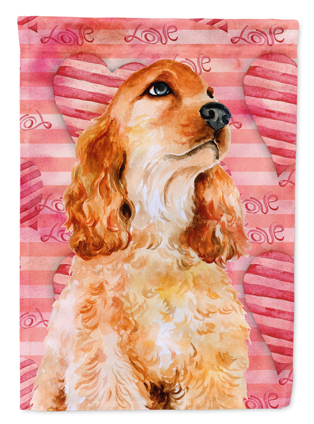 Cocker Spaniel Love House Flag 28x40 Porch Sleeve Pole Decorative Outside Yard Banner Artwork Wall Hanging, Polyester