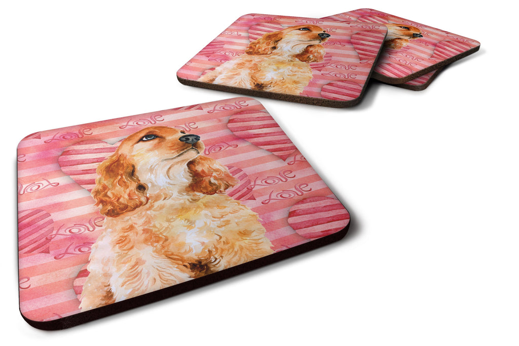Cocker Spaniel Love Foam Coasters Set of 4 Cup Coasters for Indoor Outdoor, Tabletop Protection, Anti Slip, Mouse pad Material