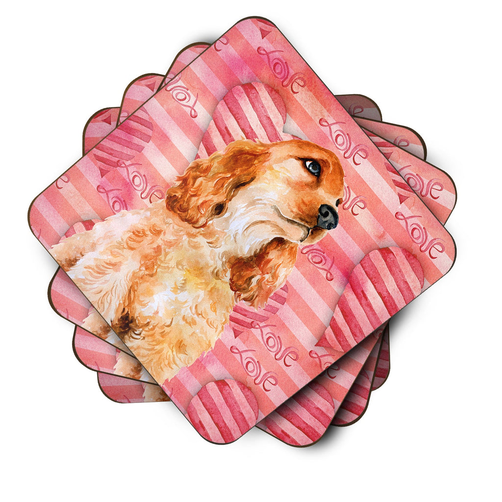 Cocker Spaniel Love Foam Coasters Set of 4 Cup Coasters for Indoor Outdoor, Tabletop Protection, Anti Slip, Mouse pad Material