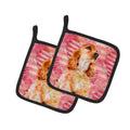 Cocker Spaniel Love Pot Holder Set of 2 Heat Resistant Quilted Hot Pads 7.5 x 7.5 Inch, Insulated Kitchen Trivets for Cooking & Baking