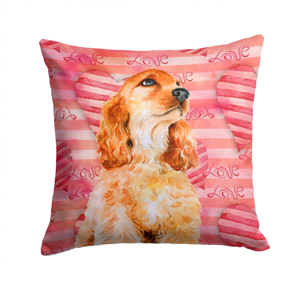 Cocker Spaniel Love Decorative Throw Pillow 14x14 Indoor Outdoor Accent Cushion, Fabric Cover with Insert for Sofa, Bed, Porch & Living Room