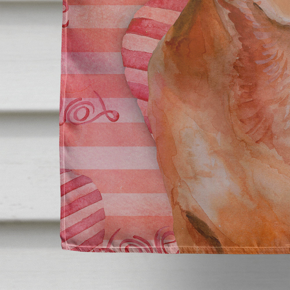 Red Dachshund Love House Flag 28x40 Porch Sleeve Pole Decorative Outside Yard Banner Artwork Wall Hanging, Polyester
