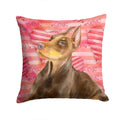 Doberman Pinscher Love Decorative Throw Pillow 14x14 Indoor Outdoor Accent Cushion, Fabric Cover with Insert for Sofa, Bed, Porch & Living Room