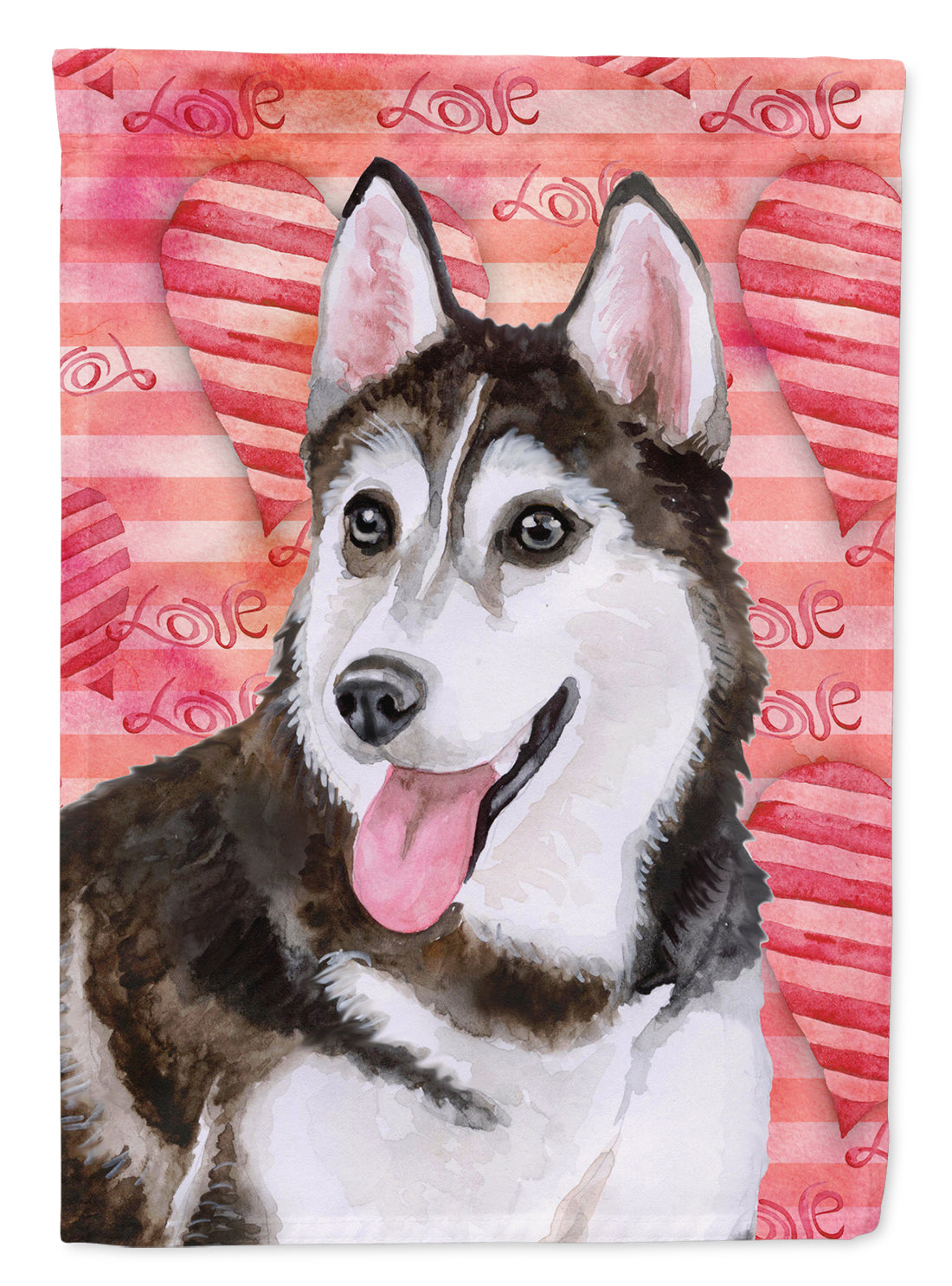 Siberian Husky #2 Love House Flag 28x40 Porch Sleeve Pole Decorative Outside Yard Banner Artwork Wall Hanging, Polyester