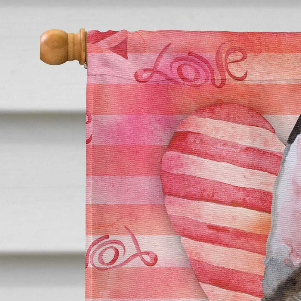 Siberian Husky #2 Love House Flag 28x40 Porch Sleeve Pole Decorative Outside Yard Banner Artwork Wall Hanging, Polyester