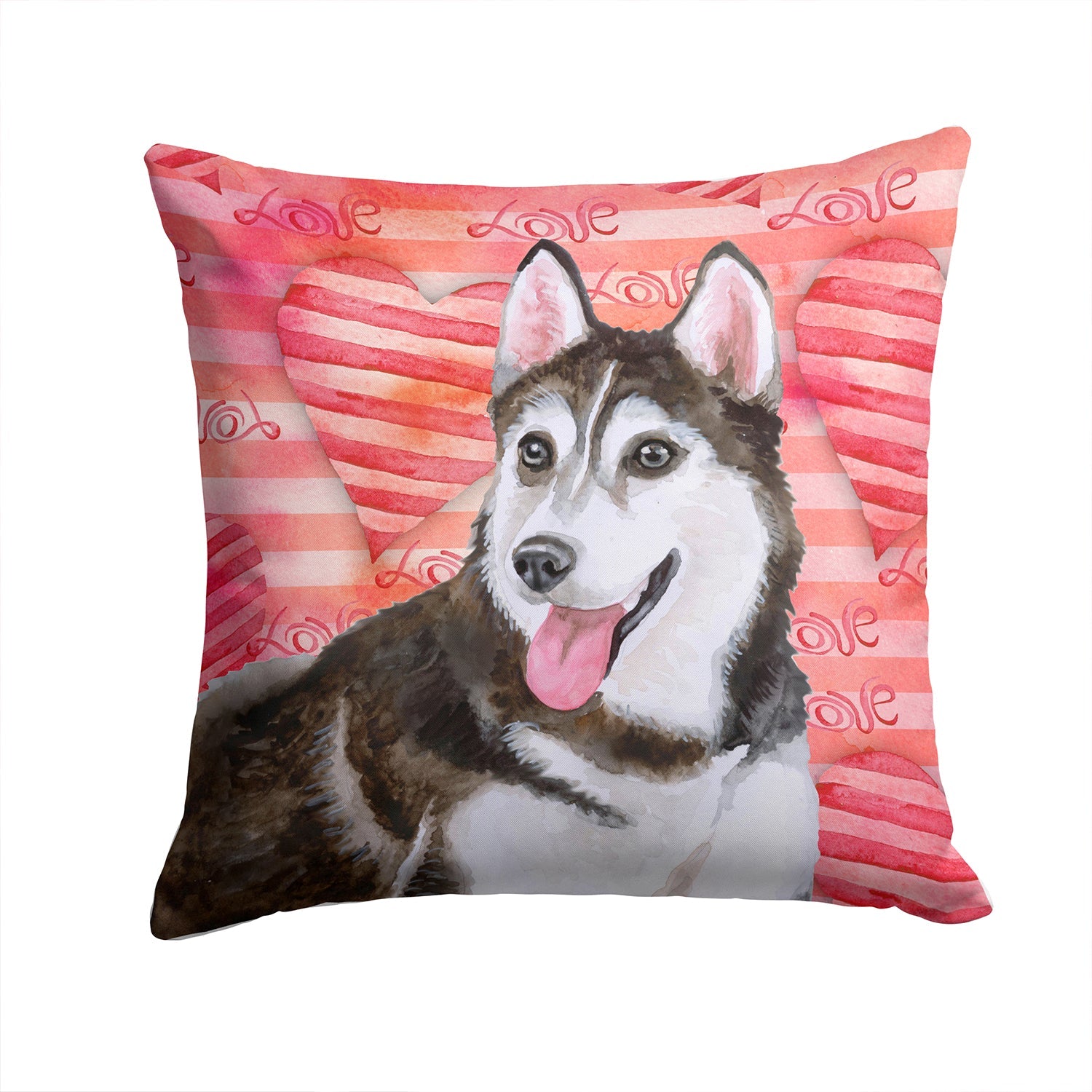 Siberian Husky #2 Love Decorative Throw Pillow 14x14 Indoor Outdoor Accent Cushion, Fabric Cover with Insert for Sofa, Bed, Porch & Living Room
