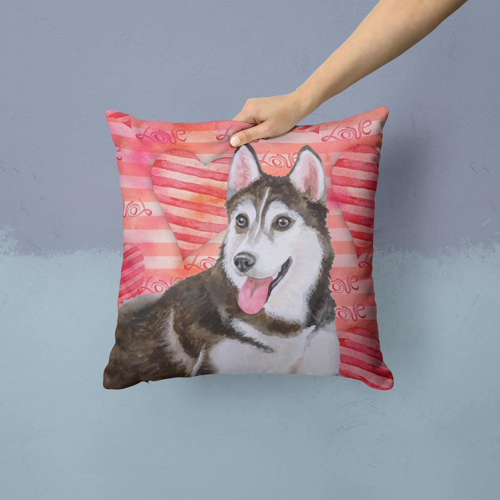 Siberian Husky #2 Love Decorative Throw Pillow 14x14 Indoor Outdoor Accent Cushion, Fabric Cover with Insert for Sofa, Bed, Porch & Living Room