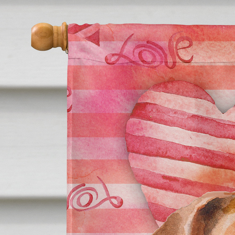 Jack Russell Terrier #2 Love House Flag 28x40 Porch Sleeve Pole Decorative Outside Yard Banner Artwork Wall Hanging, Polyester