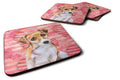 Jack Russell Terrier #2 Love Foam Coasters Set of 4 Cup Coasters for Indoor Outdoor, Tabletop Protection, Anti Slip, Mouse pad Material