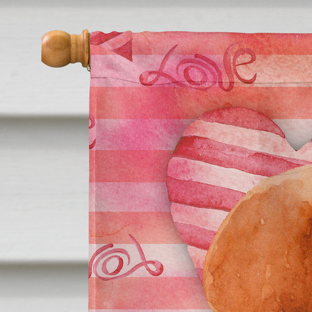 Labrador Retriever Love House Flag 28x40 Porch Sleeve Pole Decorative Outside Yard Banner Artwork Wall Hanging, Polyester