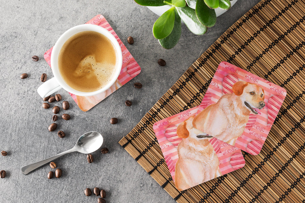 Labrador Retriever Love Foam Coasters Set of 4 Cup Coasters for Indoor Outdoor, Tabletop Protection, Anti Slip, Mouse pad Material