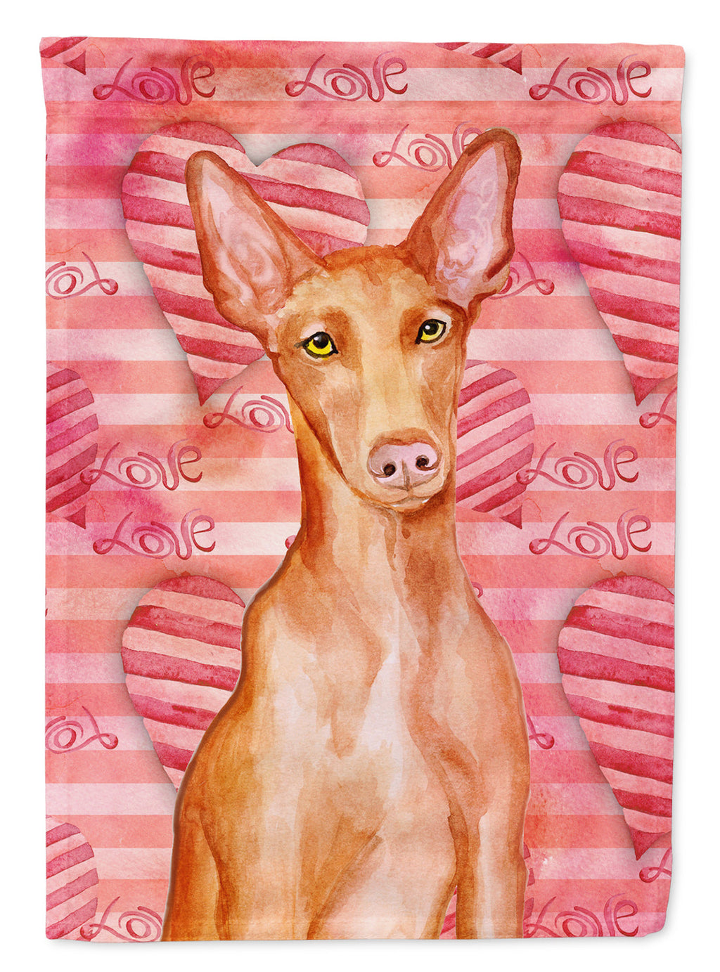Pharaoh Hound Love House Flag 28x40 Porch Sleeve Pole Decorative Outside Yard Banner Artwork Wall Hanging, Polyester