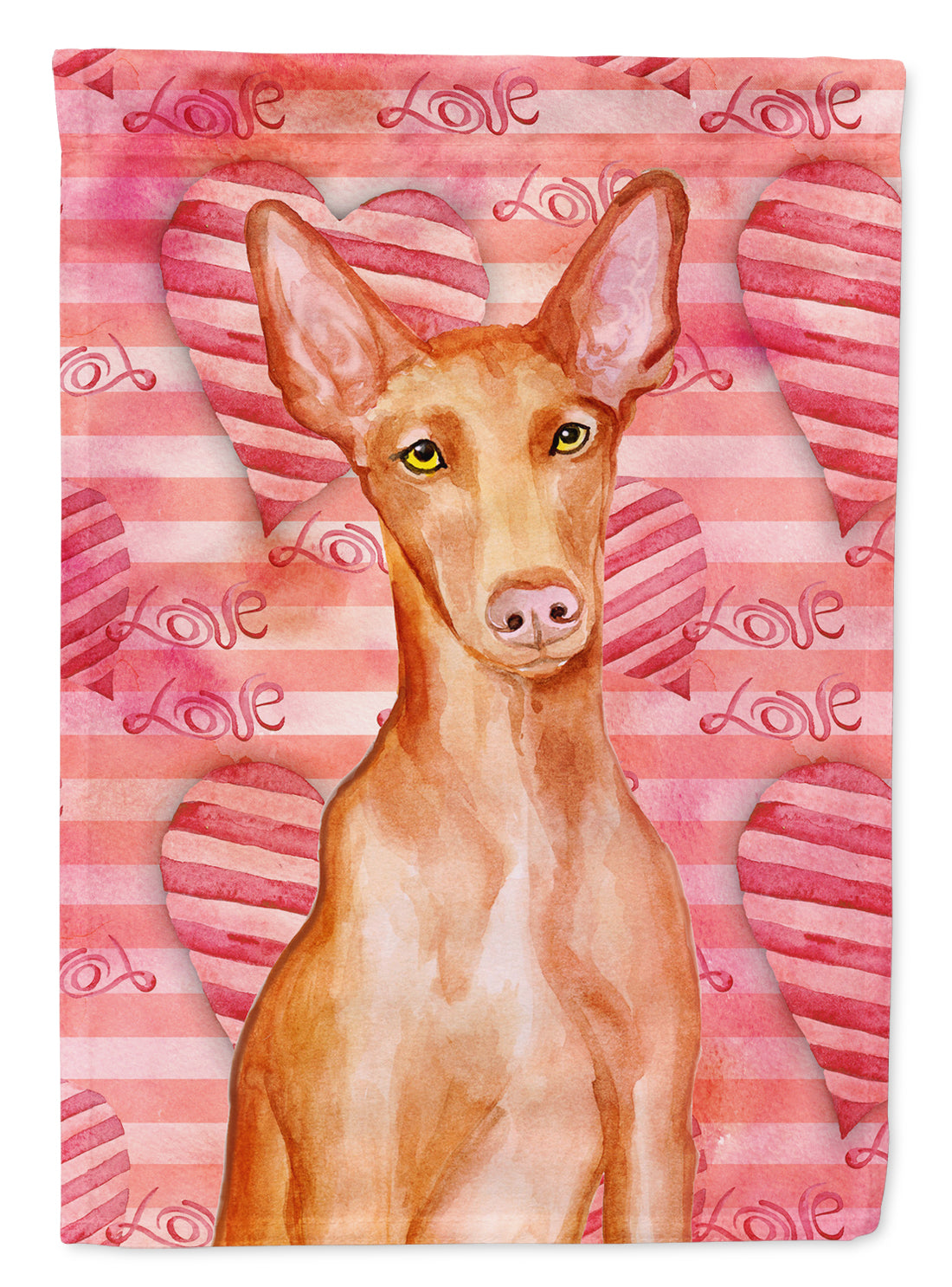 Pharaoh Hound Love House Flag 28x40 Porch Sleeve Pole Decorative Outside Yard Banner Artwork Wall Hanging, Polyester