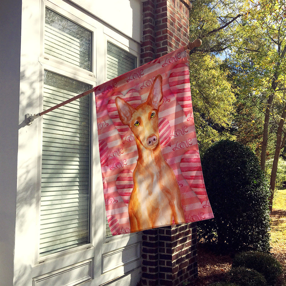Pharaoh Hound Love House Flag 28x40 Porch Sleeve Pole Decorative Outside Yard Banner Artwork Wall Hanging, Polyester