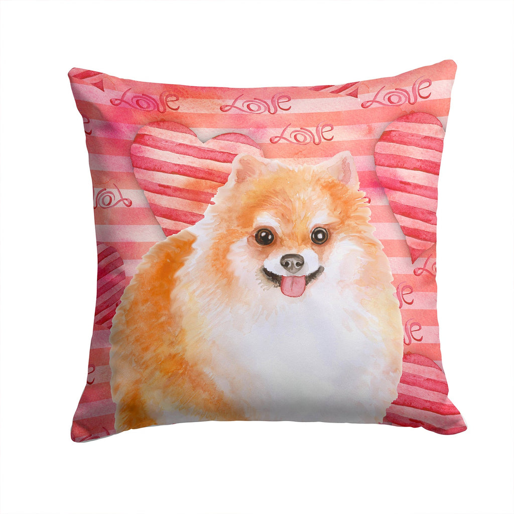 Pomeranian #2 Love Decorative Throw Pillow 14x14 Indoor Outdoor Accent Cushion, Fabric Cover with Insert for Sofa, Bed, Porch & Living Room