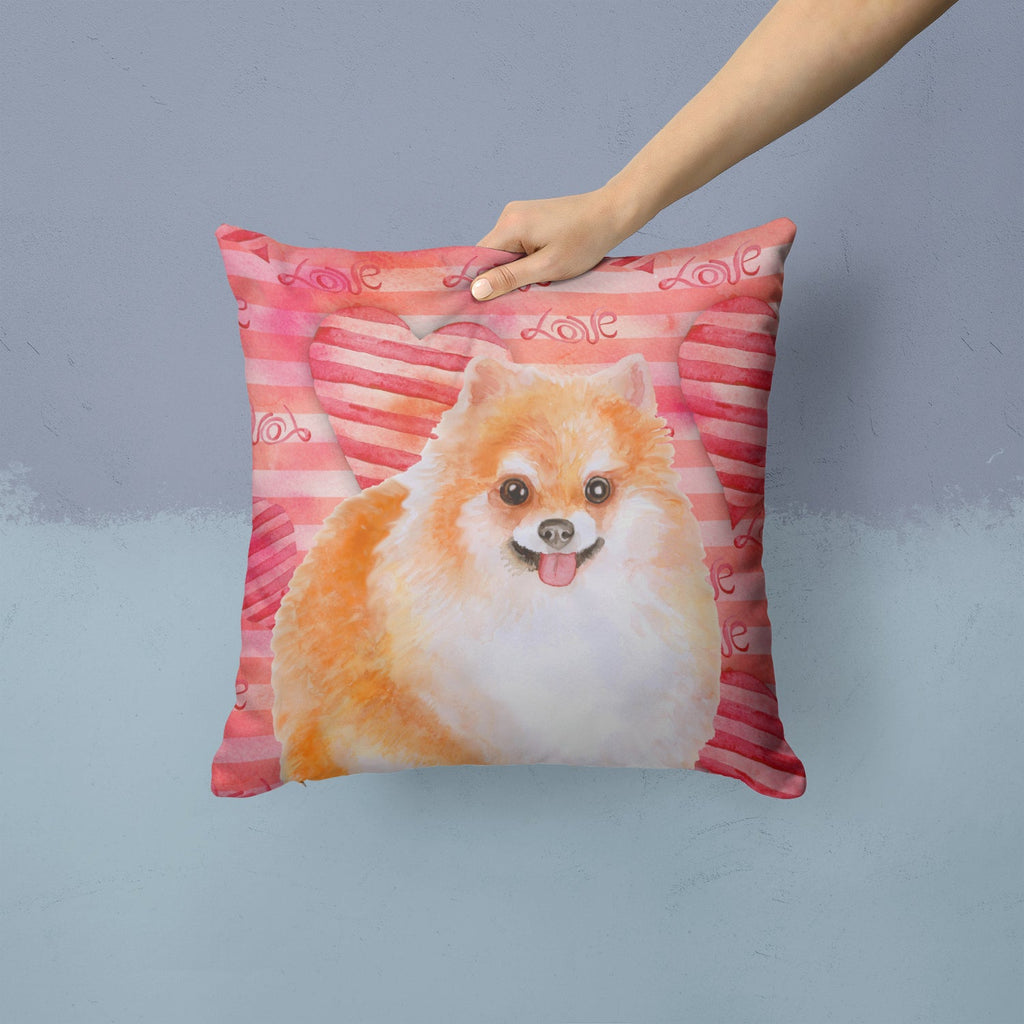 Pomeranian #2 Love Decorative Throw Pillow 14x14 Indoor Outdoor Accent Cushion, Fabric Cover with Insert for Sofa, Bed, Porch & Living Room