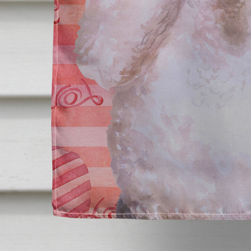 White Standard Poodle Love House Flag 28x40 Porch Sleeve Pole Decorative Outside Yard Banner Artwork Wall Hanging, Polyester