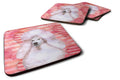 White Standard Poodle Love Foam Coasters Set of 4 Cup Coasters for Indoor Outdoor, Tabletop Protection, Anti Slip, Mouse pad Material