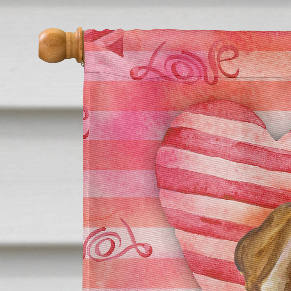 Shar Pei Puppy Love House Flag 28x40 Porch Sleeve Pole Decorative Outside Yard Banner Artwork Wall Hanging, Polyester