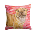 Shar Pei Puppy Love Decorative Throw Pillow 14x14 Indoor Outdoor Accent Cushion, Fabric Cover with Insert for Sofa, Bed, Porch & Living Room