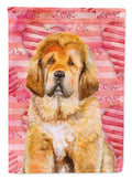 Tibetan Mastiff Love House Flag 28x40 Porch Sleeve Pole Decorative Outside Yard Banner Artwork Wall Hanging, Polyester