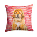 Tibetan Mastiff Love Decorative Throw Pillow 14x14 Indoor Outdoor Accent Cushion, Fabric Cover with Insert for Sofa, Bed, Porch & Living Room