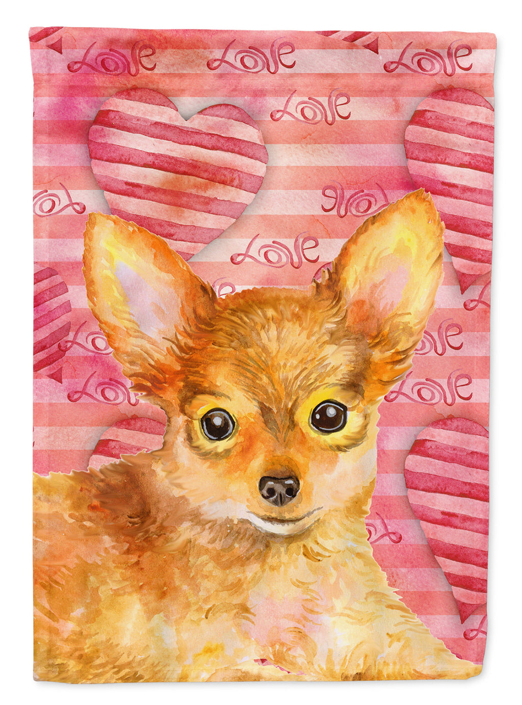Toy Terrier Love House Flag 28x40 Porch Sleeve Pole Decorative Outside Yard Banner Artwork Wall Hanging, Polyester