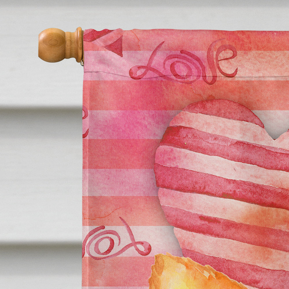 Toy Terrier Love House Flag 28x40 Porch Sleeve Pole Decorative Outside Yard Banner Artwork Wall Hanging, Polyester