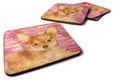 Toy Terrier Love Foam Coasters Set of 4 Cup Coasters for Indoor Outdoor, Tabletop Protection, Anti Slip, Mouse pad Material