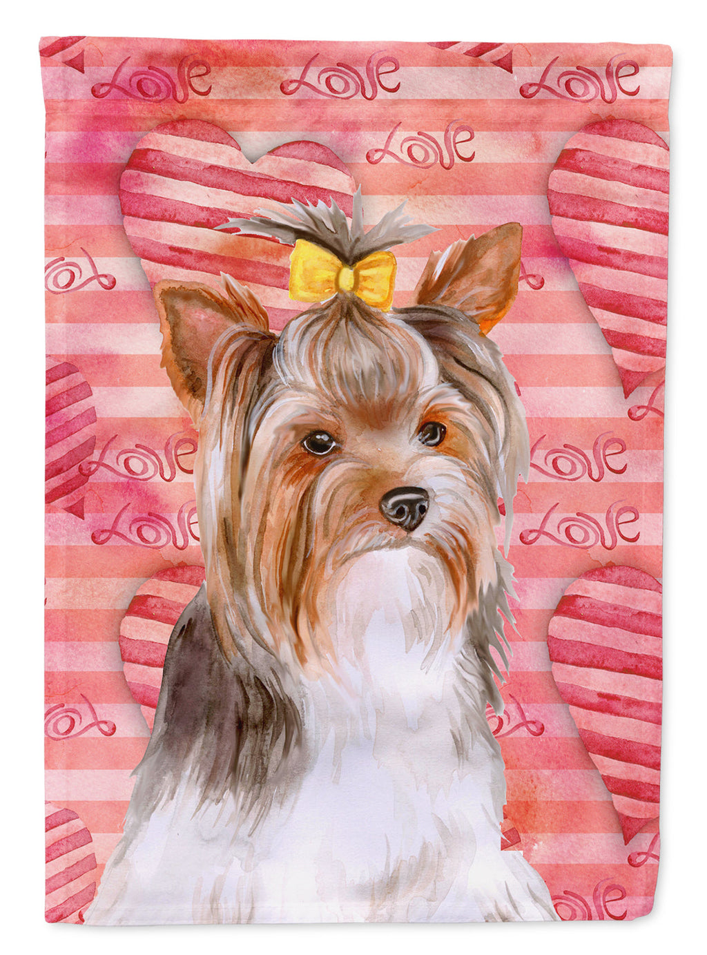 Yorkshire Terrier #2 Love House Flag 28x40 Porch Sleeve Pole Decorative Outside Yard Banner Artwork Wall Hanging, Polyester